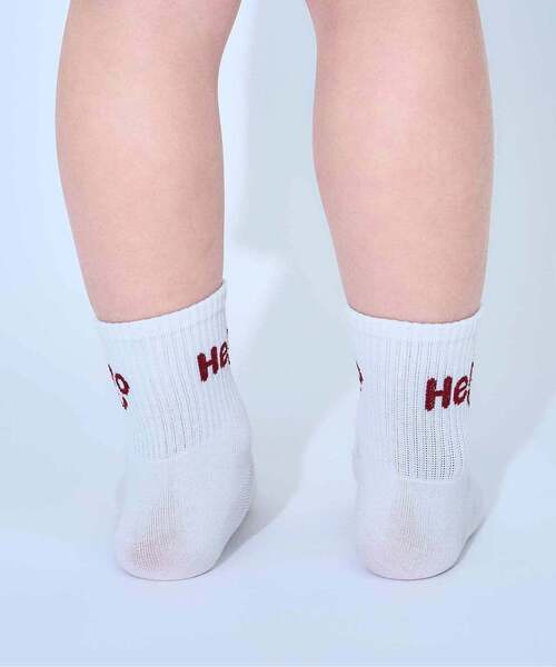 b・ROOM(ビールーム)の「HELLOソックス【子供服】【キッズ】【男の子】【女の子】(ソックス/靴下・キッズ・ブルー/ベージュ/ブラック/オフホワイト/グレー・S)」の15枚目の写真