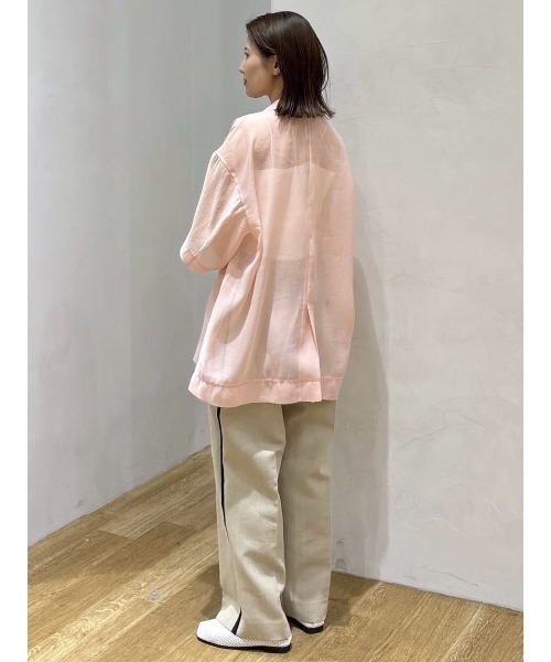 STYLEMIXER（スタイルミキサー）の「ハーフスリーブシアーテーラージャケット（テーラードジャケット・レディース・アイボリー/ライトグレー/ピンク・FREE）」の20枚目の写真