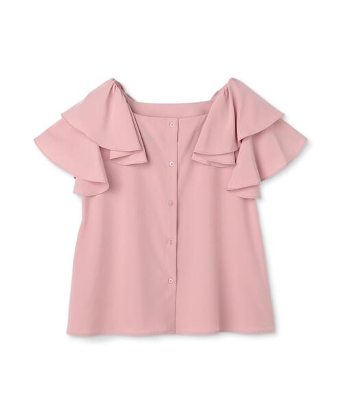 NATURAL BEAUTY BASIC（ナチュラルビューティーベーシック）の「スクエアネックフリルブラウス（シャツ/ブラウス・レディース・ネイビー/ピンク/オフホワイト・ﾌﾘ-）」の18枚目の写真