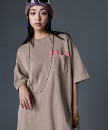 綿100％ロゴプリントチュニックＴシャツ＜大きいサイズ有＞GEVS.