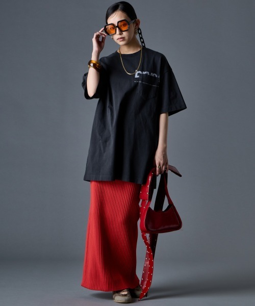 GEVS.(ジェイヴィス)の「綿100%ロゴプリントチュニックTシャツ<大きいサイズ有>GEVS.(その他トップス・レディース・オフホワイト/ブラック/ベージュ・M/L/LL/3L/4L/5L)」の8枚目の写真