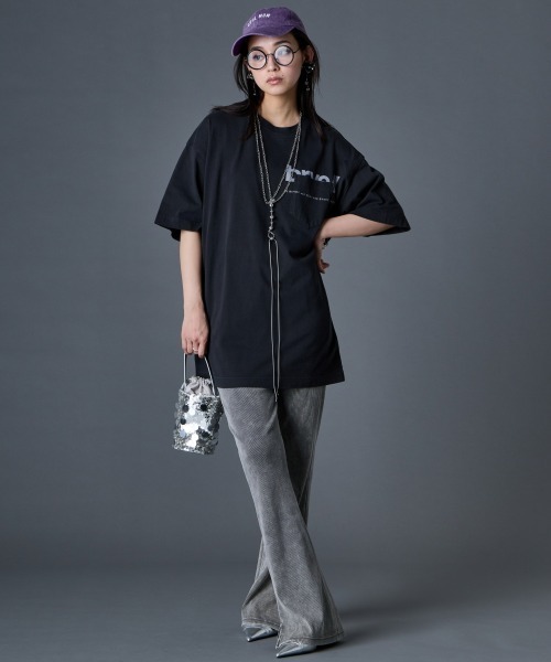 GEVS.(ジェイヴィス)の「綿100%ロゴプリントチュニックTシャツ<大きいサイズ有>GEVS.(その他トップス・レディース・オフホワイト/ブラック/ベージュ・M/L/LL/3L/4L/5L)」の11枚目の写真