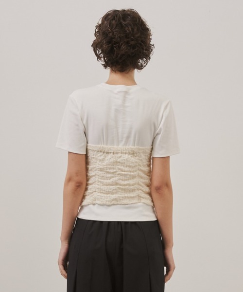 STUDIOUS(ステュディオス)の「【CITY TOKYO/シティートウキョウ】Bustier Combination Tops/ビスチェコンビネーショントップス(Tシャツ/カットソー・レディース・ホワイト/ブラック・FREE)」の6枚目の写真