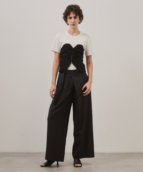 STUDIOUS(ステュディオス)の「【CITY TOKYO/シティートウキョウ】Bustier Combination Tops/ビスチェコンビネーショントップス(Tシャツ/カットソー・レディース・ホワイト/ブラック・FREE)」の10枚目の写真