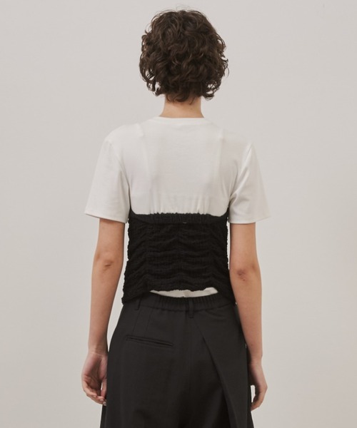 STUDIOUS(ステュディオス)の「【CITY TOKYO/シティートウキョウ】Bustier Combination Tops/ビスチェコンビネーショントップス(Tシャツ/カットソー・レディース・ホワイト/ブラック・FREE)」の13枚目の写真