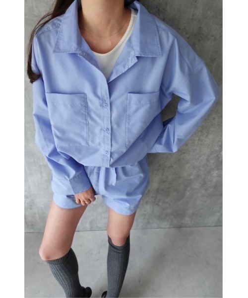 TRUNC(トランクエイティーエイト)の「Utility Shirt & Shorts Setup(シャツ/ブラウス・レディース・ブルー・FREE)」の2枚目の写真
