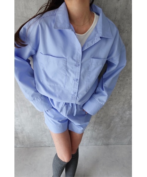 TRUNC(トランクエイティーエイト)の「Utility Shirt & Shorts Setup(シャツ/ブラウス・レディース・ブルー・FREE)」の3枚目の写真