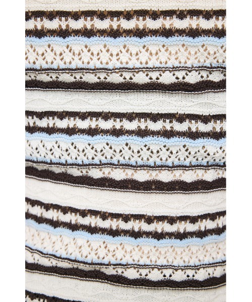 MOUSSY(マウジー)の「STRIPED OFF SHOULDER トップス(ニット/セーター・レディース・ライトピンク/ブラック/ホワイト系その他/グリーン系その他2・FREE)」の16枚目の写真