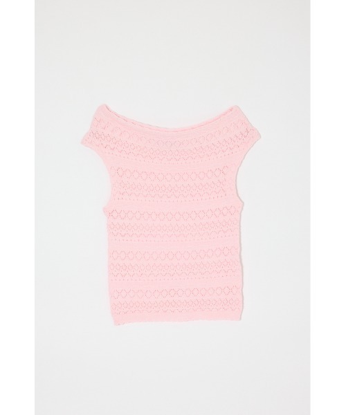 MOUSSY(マウジー)の「STRIPED OFF SHOULDER トップス(ニット/セーター・レディース・ライトピンク/ブラック/ホワイト系その他/グリーン系その他2・FREE)」の17枚目の写真
