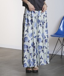 ROSE BUD | ROSE PRINT GATHERED SKIRT(スカート)