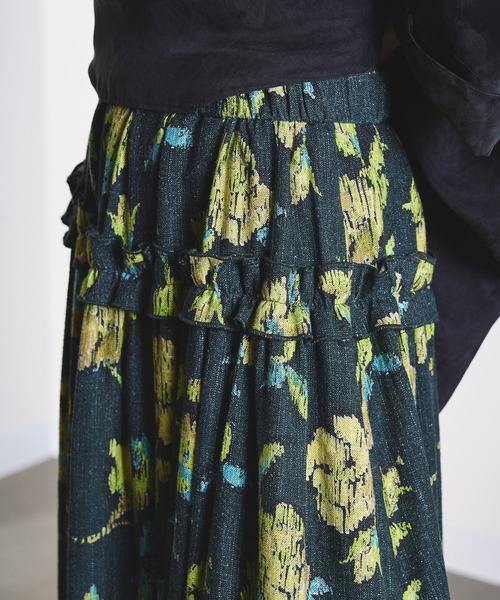ROSE BUD（ローズバッド）の「ROSE PRINT GATHERED SKIRT（スカート・レディース・オフホワイト/ダークオリーブ・ONE SIZE）」の16枚目の写真