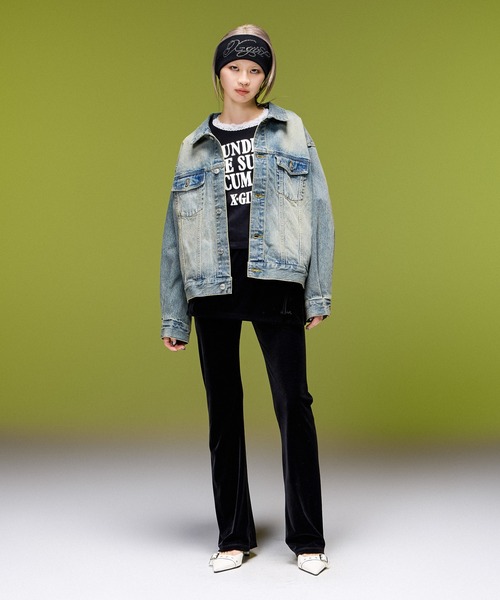 X-girl(エックスガール)の「LACE TRIM L/S BABY TOP(Tシャツ/カットソー・レディース・ベージュ/ブラック/バーガンディー・ONE SIZE)」の19枚目の写真