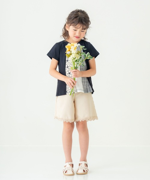 la poche biscuit(ラポシェビスキュイ)の「裾レース スカラップキュロットパンツ(その他パンツ・キッズ・ブラウン/アイボリー/ブラック・130/80/100/90/140/120/110)」の5枚目の写真