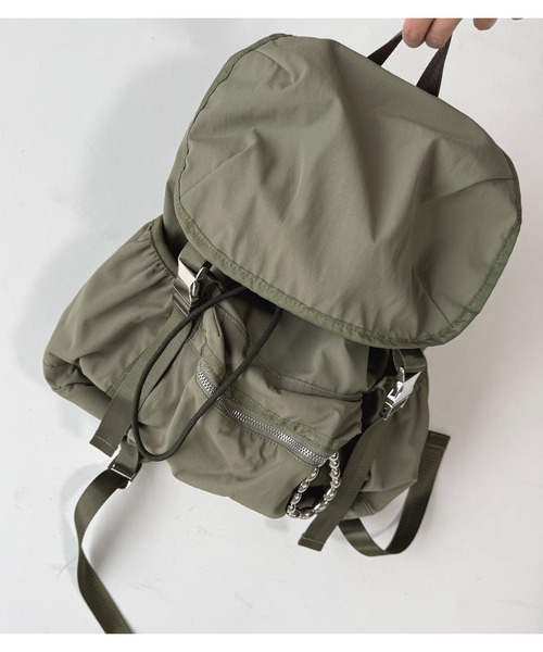 Q(キュー)の「ミリタリーバックパック(バックパック/リュック・レディース・ブラック・ONE SIZE)」の9枚目の写真
