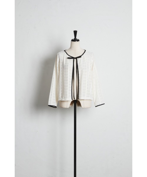 tocco closet（トッコ　クローゼット）の「【ZOZO限定】UVケア×接触冷感バイカラーレースカーディガン（カーディガン/ボレロ・レディース・ピンク/オフホワイト/ブラック・M）」の18枚目の写真