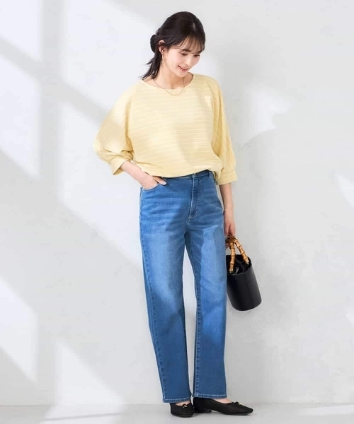 a.v.v（アーヴェヴェ）の「サマーストレッチデニムストレートパンツ（その他パンツ・レディース・ライトグレー/ブルー/ダークインディゴブルー・38/36/34/40/42）」の5枚目の写真