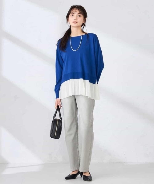 a.v.v（アーヴェヴェ）の「サマーストレッチデニムストレートパンツ（その他パンツ・レディース・ライトグレー/ブルー/ダークインディゴブルー・38/36/34/40/42）」の12枚目の写真
