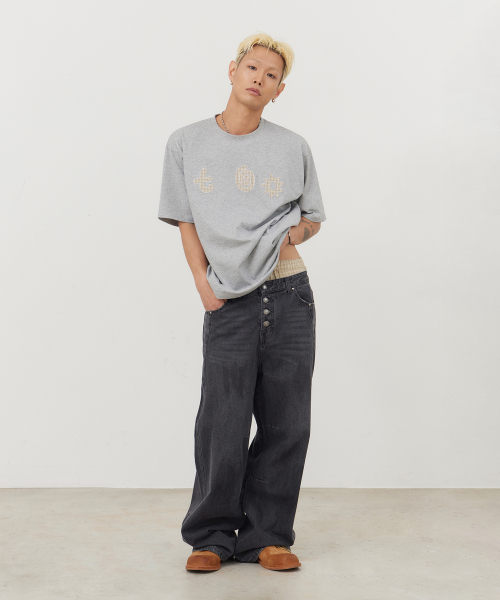 TONY LAWRENCE(トニーローレンス)の「アプリーケ刺繍半袖Tシャツメランジグレー(Tシャツ/カットソー・メンズ・その他・1/2)」の4枚目の写真