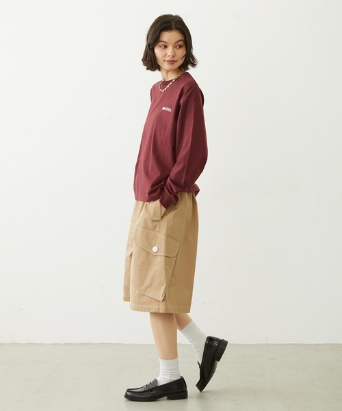 MILKFED.(ミルクフェド)の「STENCIL ARCH LOGO L/S TEE(Tシャツ/カットソー・レディース・ブラック/オフホワイト/バーガンディー・M/L)」の8枚目の写真