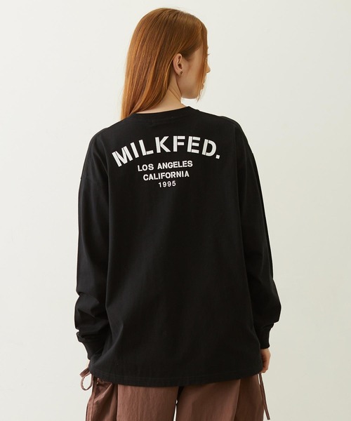 MILKFED.(ミルクフェド)の「STENCIL ARCH LOGO L/S TEE(Tシャツ/カットソー・レディース・ブラック/オフホワイト/バーガンディー・M/L)」の11枚目の写真