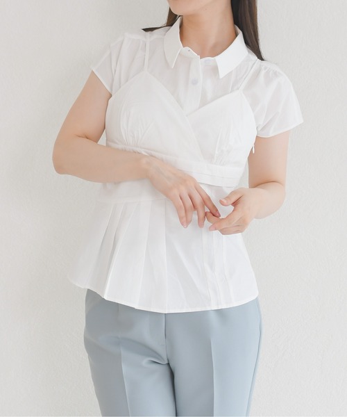 MISCH MASCH(ミッシュマッシュ)の「2026春夏新作 切替デザイン キャミブラウス(シャツ/ブラウス・レディース・ブルー/ホワイト・フリ-)」の18枚目の写真