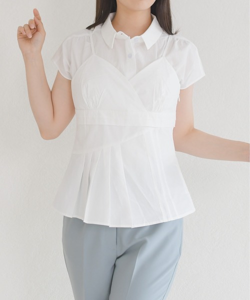 MISCH MASCH(ミッシュマッシュ)の「2026春夏新作 切替デザイン キャミブラウス(シャツ/ブラウス・レディース・ブルー/ホワイト・フリ-)」の19枚目の写真