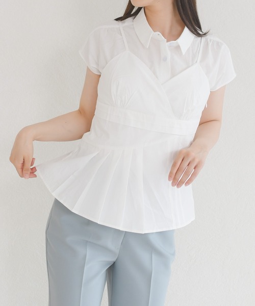 MISCH MASCH(ミッシュマッシュ)の「2026春夏新作 切替デザイン キャミブラウス(シャツ/ブラウス・レディース・ブルー/ホワイト・フリ-)」の20枚目の写真