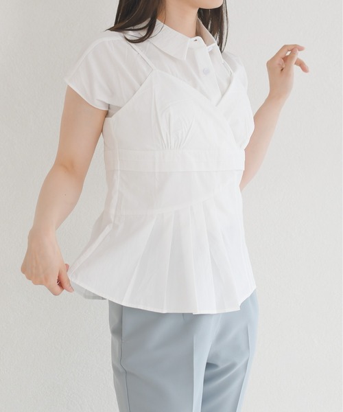MISCH MASCH(ミッシュマッシュ)の「2026春夏新作 切替デザイン キャミブラウス(シャツ/ブラウス・レディース・ブルー/ホワイト・フリ-)」の21枚目の写真