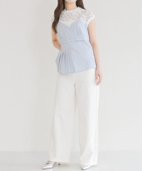 MISCH MASCH(ミッシュマッシュ)の「2026春夏新作 切替デザイン キャミブラウス(シャツ/ブラウス・レディース・ブルー/ホワイト・フリ-)」の16枚目の写真