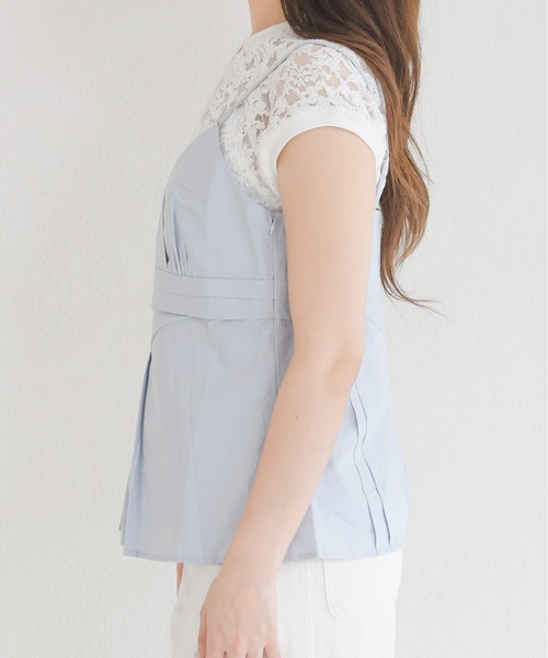 MISCH MASCH(ミッシュマッシュ)の「2026春夏新作 切替デザイン キャミブラウス(シャツ/ブラウス・レディース・ブルー/ホワイト・フリ-)」の5枚目の写真