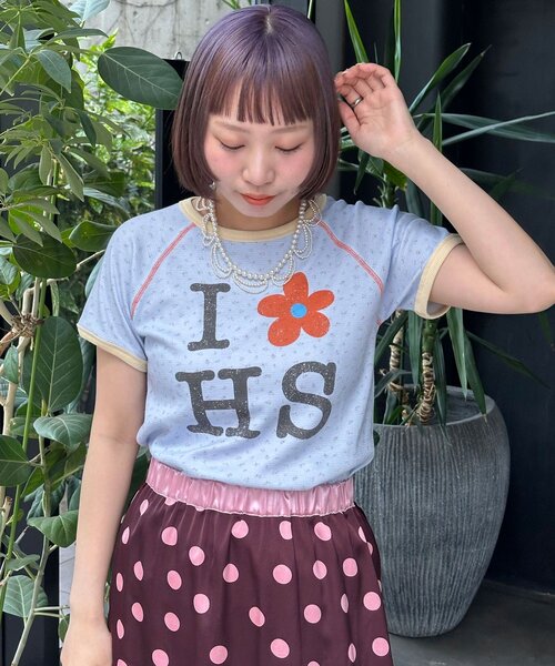 HELLO.SANFRANCISCO(ハローサンフランシスコ)の「【HELLO.SANFRANCISCO/ハローサンフランシスコ】ワッフルプリントTEE(Tシャツ/カットソー・レディース・アイボリー/サックスブルー/ピンク・ONE SIZE)」の22枚目の写真