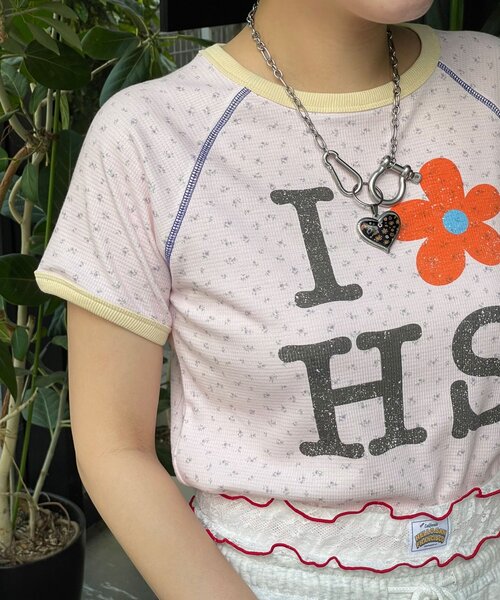 HELLO.SANFRANCISCO(ハローサンフランシスコ)の「【HELLO.SANFRANCISCO/ハローサンフランシスコ】ワッフルプリントTEE(Tシャツ/カットソー・レディース・アイボリー/サックスブルー/ピンク・ONE SIZE)」の16枚目の写真
