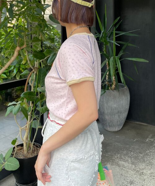 HELLO.SANFRANCISCO(ハローサンフランシスコ)の「【HELLO.SANFRANCISCO/ハローサンフランシスコ】ワッフルプリントTEE(Tシャツ/カットソー・レディース・アイボリー/サックスブルー/ピンク・ONE SIZE)」の17枚目の写真