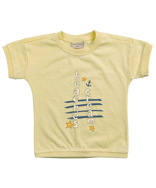 BEACHESAND CREAM KIDS(ビーチスアンドクリームキッズ)の「アンカー レタリング 半袖Tシャツ - クリームレモン(Tシャツ/カットソー・レディース・レモンイエロー・SMALL/MEDIUM/LARGE)」の1枚目の写真