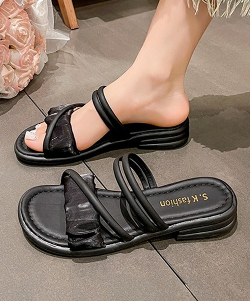 Miniministore(ミニミニストア)の「ミュールサンダル 美脚 サマーサンダル(サンダル・レディース・ブラック/ホワイト・25.0cm/22.5cm/24.5cm/24.0cm/23.5cm/23.0cm)」の16枚目の写真