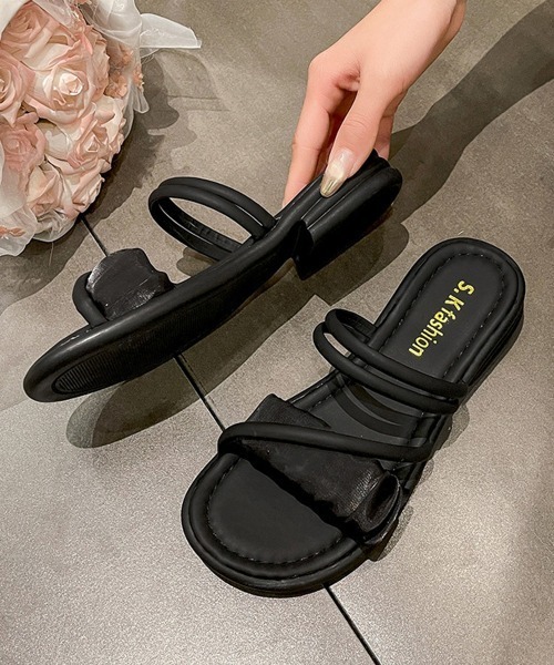 Miniministore(ミニミニストア)の「ミュールサンダル 美脚 サマーサンダル(サンダル・レディース・ブラック/ホワイト・25.0cm/22.5cm/24.5cm/24.0cm/23.5cm/23.0cm)」の8枚目の写真