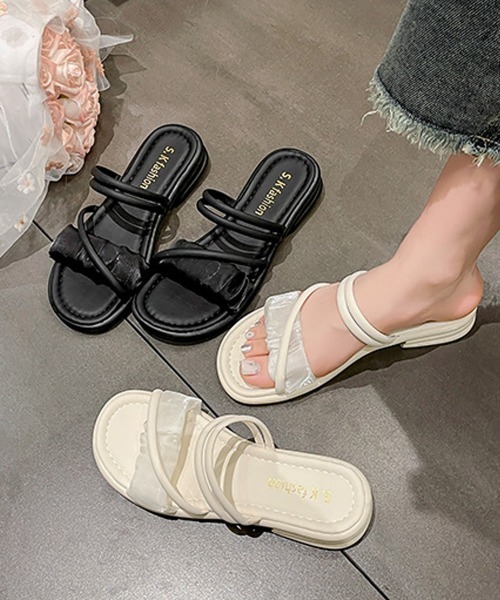 Miniministore(ミニミニストア)の「ミュールサンダル 美脚 サマーサンダル(サンダル・レディース・ブラック/ホワイト・25.0cm/22.5cm/24.5cm/24.0cm/23.5cm/23.0cm)」の10枚目の写真
