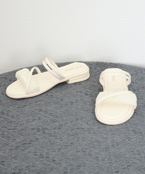 Miniministore(ミニミニストア)の「ミュールサンダル 美脚 サマーサンダル(サンダル・レディース・ブラック/ホワイト・25.0cm/22.5cm/24.5cm/24.0cm/23.5cm/23.0cm)」の4枚目の写真