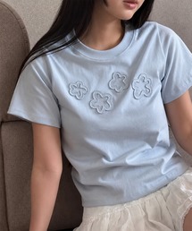 ammy. | 【 ammy. / エイミードット 】 フラワー パッチ デザイン Tシャツ(Tシャツ/カットソー)