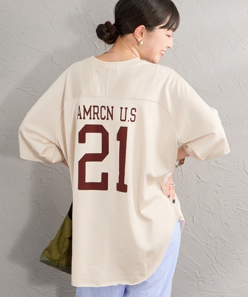 フットボールT Americana/アメリカーナ] ナンバリングプリント フットボールTシャツ