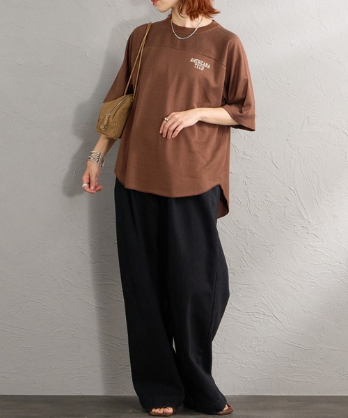 Americana/アメリカーナ] ナンバリングプリント フットボールTシャツ
