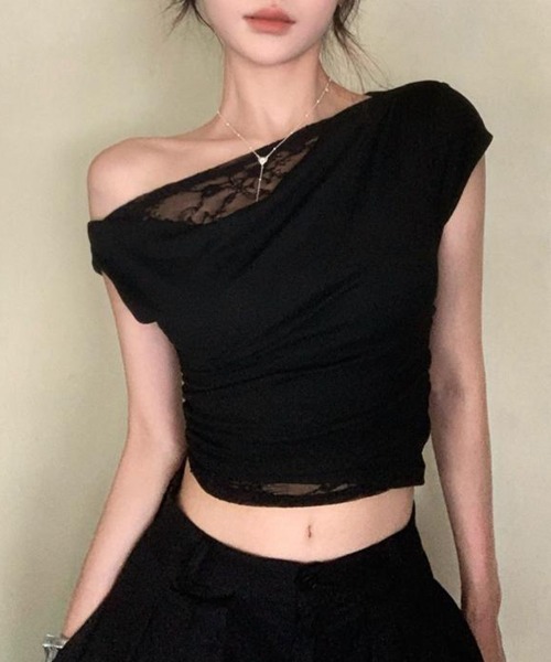 Miniministore(ミニミニストア)の「オフショル レースカットソー半袖Tシャツ(Tシャツ/カットソー・レディース・ブラック/ホワイト・FREE)」の10枚目の写真