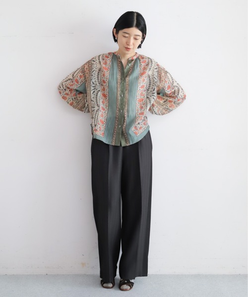 NOMBRE IMPAIR(ノンブルアンペール)の「【予約】ヘリンボーンコンビ イージーパンツ(その他パンツ・レディース・ブラウン/ブラック・FREE)」の6枚目の写真