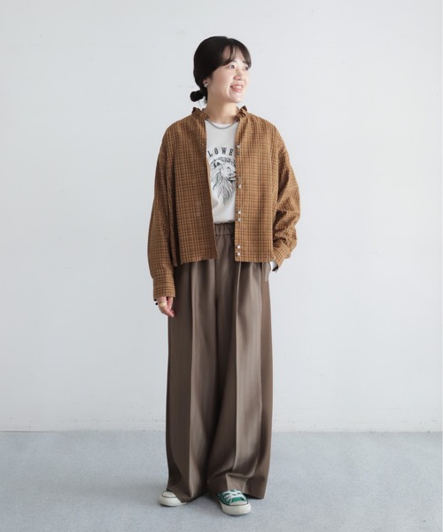 NOMBRE IMPAIR(ノンブルアンペール)の「【予約】ヘリンボーンコンビ イージーパンツ(その他パンツ・レディース・ブラウン/ブラック・FREE)」の17枚目の写真
