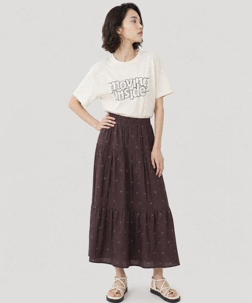 GLOBAL WORK(グローバルワーク)の「レース切り替えプリントTシャツ/713233(Tシャツ/カットソー・レディース・スミクロ/アイボリー・MEDIUM/LARGE)」の10枚目の写真