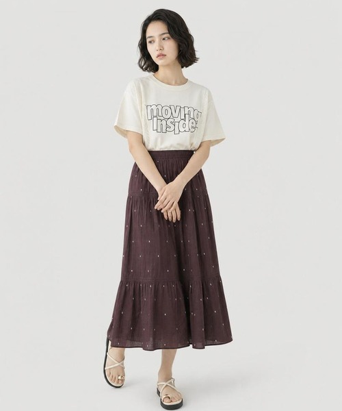 GLOBAL WORK(グローバルワーク)の「レース切り替えプリントTシャツ/713233(Tシャツ/カットソー・レディース・スミクロ/アイボリー・MEDIUM/LARGE)」の11枚目の写真