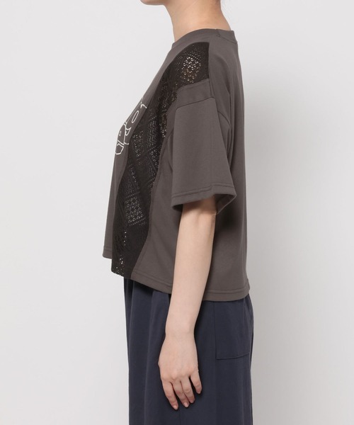 GLOBAL WORK(グローバルワーク)の「レース切り替えプリントTシャツ/713233(Tシャツ/カットソー・レディース・スミクロ/アイボリー・MEDIUM/LARGE)」の17枚目の写真