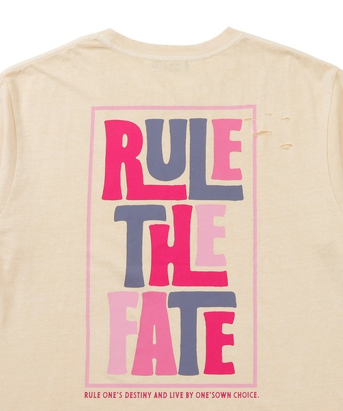 RULE THE FATE(ルールザフェイト)の「RTF VERTICAL TEE/バーティカルTシャツ(Tシャツ/カットソー・メンズ・ベージュ/ブラック・0/2/1)」の7枚目の写真