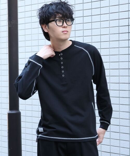 BEN DAVIS（ベンデイビス）の「【BENDAVIS】BEN'S HENLEY L/S TEE / ヘンリーネック ロング ユニセックス ラグラン 長袖（Tシャツ/カットソー・メンズ・その他1/ネイビー/ブラック/グレー/ホワイト/オフホワイト/ワイン・X-LARGE/MEDIUM/LARGE）」の8枚目の写真