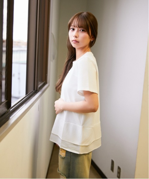 GORGE(ゴージ)の「《異素材切替・ゆったりシルエット》カットソー/カジュアル/春夏/全3色(Tシャツ/カットソー・レディース・チャコール/ブラック/オフホワイト・F)」の18枚目の写真